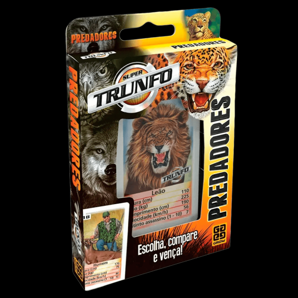 Encontraproduto.com.br - Jogo de Cartas - Super Trunfo - Predadores GROW