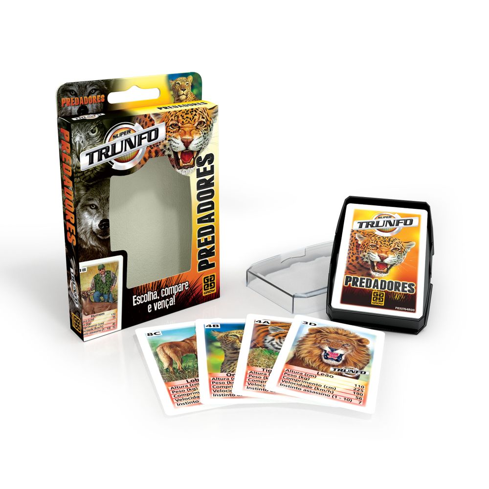 Encontraproduto.com.br - Jogo de Cartas - Super Trunfo - Predadores GROW