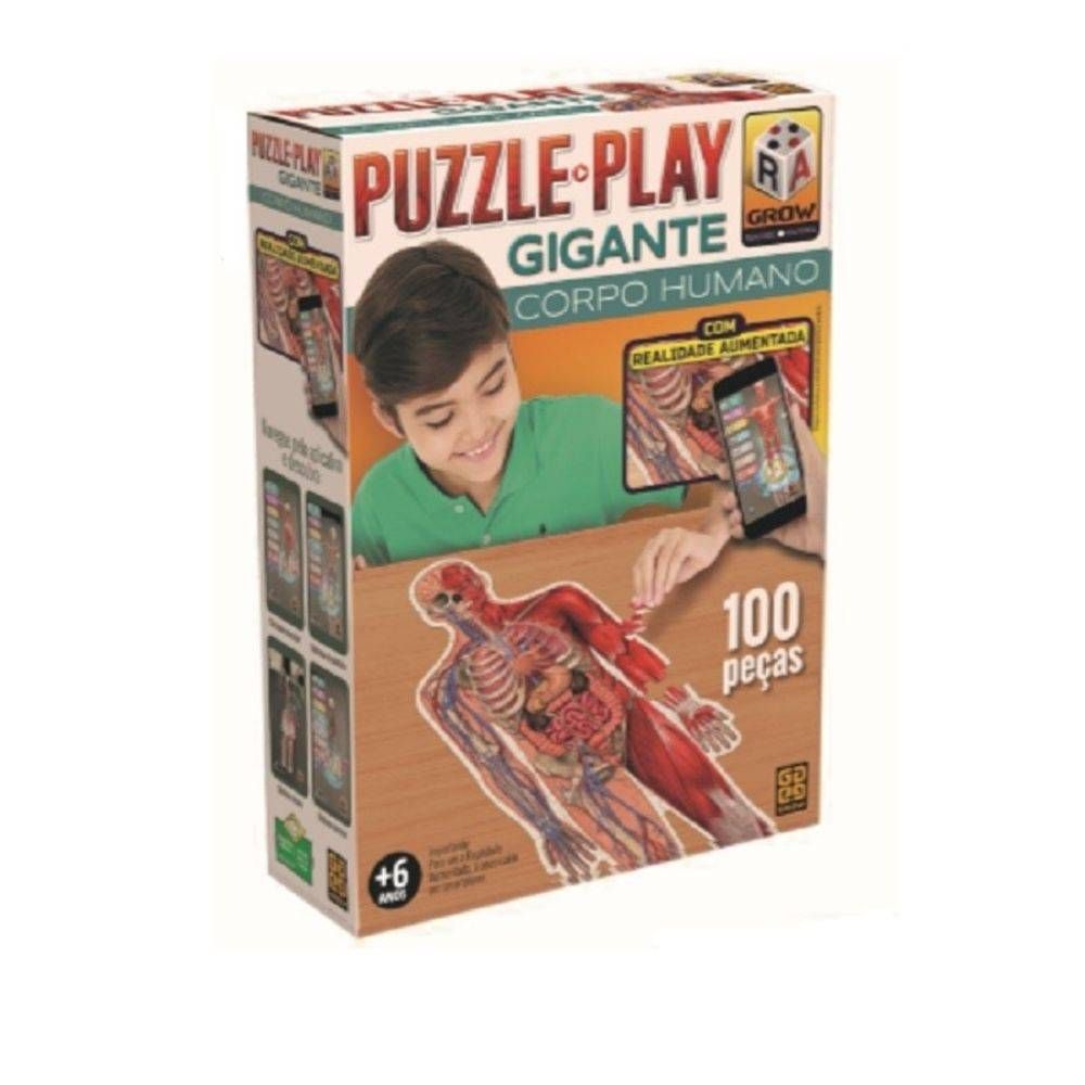 Quebra-Cabeca - Play - Gigante - Corpo Humano com Realidade Aumentada