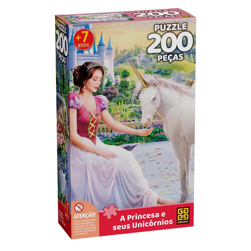 Quebra-cabeça 200 peças A Princesa e seus Unicórnios
