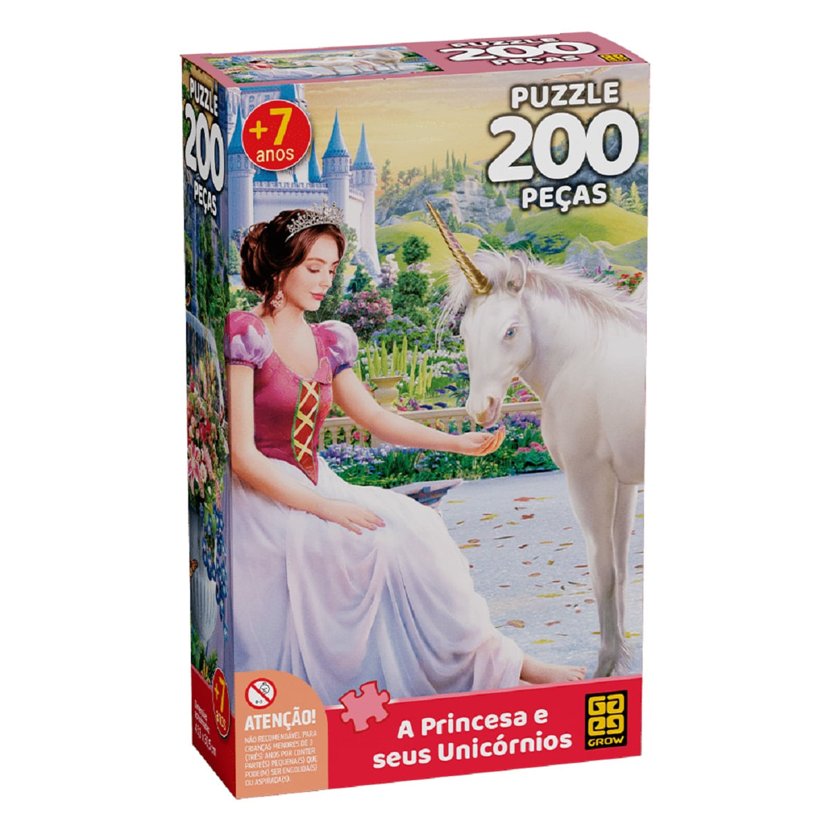 Encontraproduto.com.br - Quebra-cabeça 200 peças A Princesa e seus Unicórnios