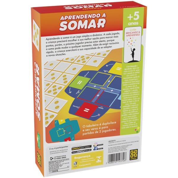 Encontraproduto.com.br - Jogo - Aprendendo a Somar GROW
