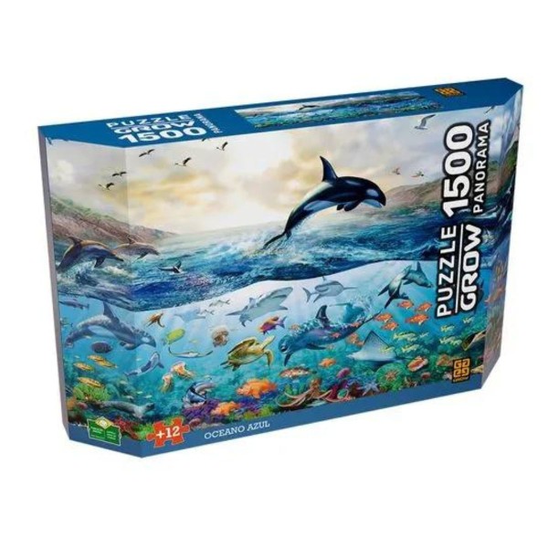 Encontraproduto.com.br - Quebra-cabeça 1500 peças Panorama Oceano Azul
