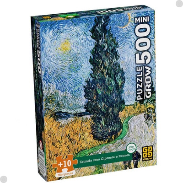 Encontraproduto.com.br - Mini Quebra-cabeça 500 peças Estrada com Cipreste e Estrela