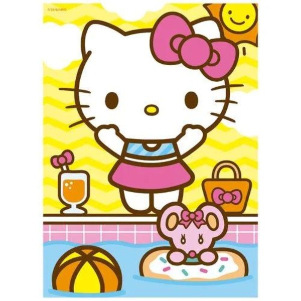 Encontraproduto.com.br - Quebra-cabeça 100 peças Hello Kitty