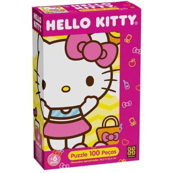 Encontraproduto.com.br - Quebra-cabeça 100 peças Hello Kitty