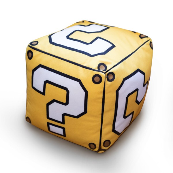 Encontraproduto.com.br - Almofada Fibra com Formato de Cubo Mario Bross