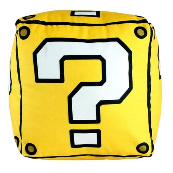 Encontraproduto.com.br - Almofada Fibra com Formato de Cubo Mario Bross