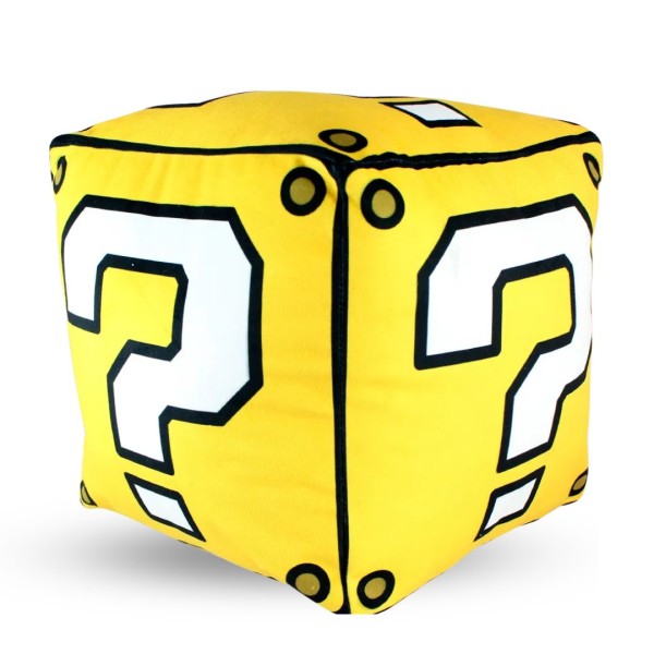 Encontraproduto.com.br - Almofada Fibra com Formato de Cubo Mario Bross