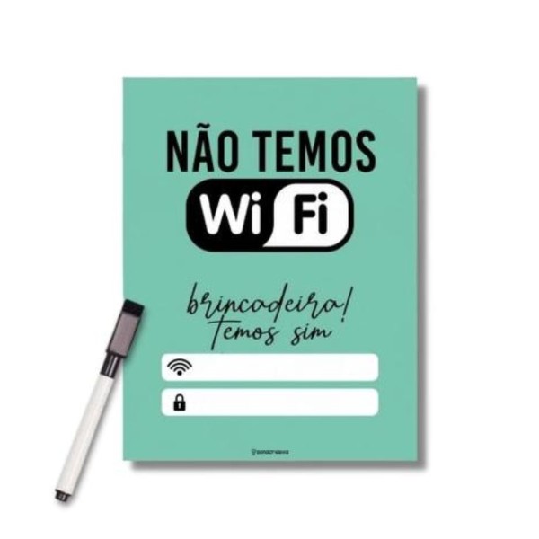 Encontraproduto.com.br - Quadro De Metal Com Caneta Não Temos Wifi Zona Criativa 10082600