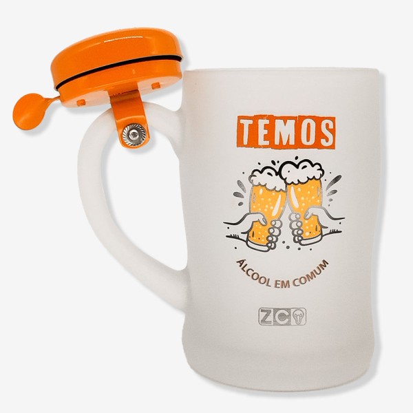 Encontraproduto.com.br - Caneca ZonaCriativa Com Campainha Temos Álcool em Comum 400ml (MP)