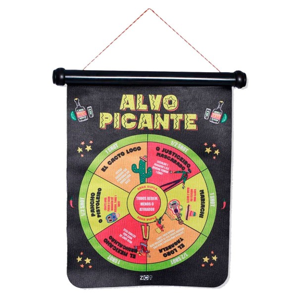 Encontraproduto.com.br - Jogo Zonacriativa C/ 6 Dardos E 4 Shots 50ml Alvo Picante (MP)