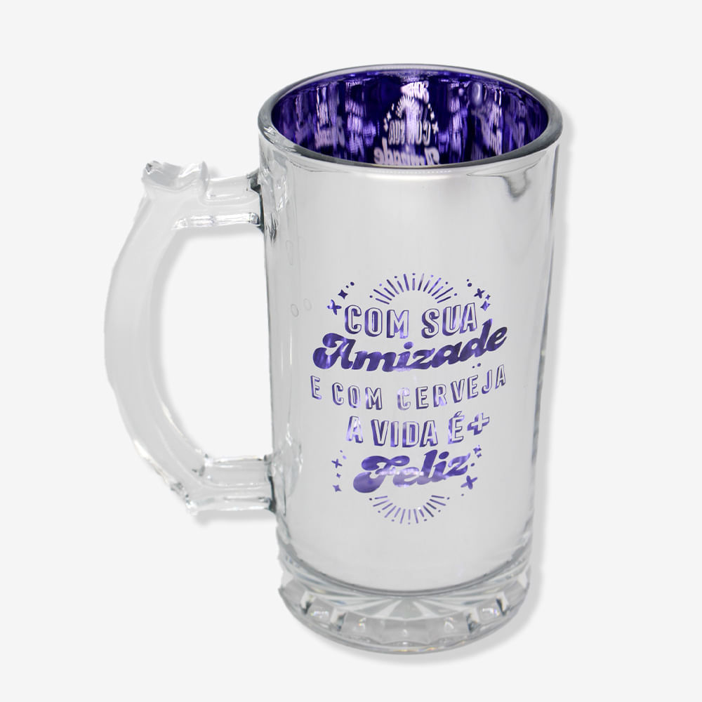 Caneca de Chopp Eletrostática Com sua Amizade - Zonacriativa