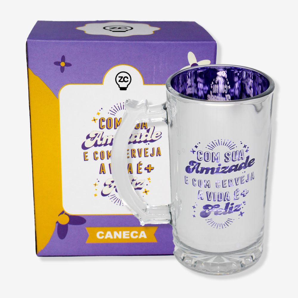 Encontraproduto.com.br - Caneca de Chopp Eletrostática Com sua Amizade - Zonacriativa