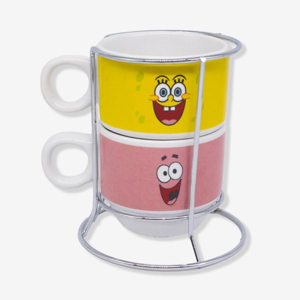 Encontraproduto.com.br - Kit Xicaras Bob Esponja e Patrick
