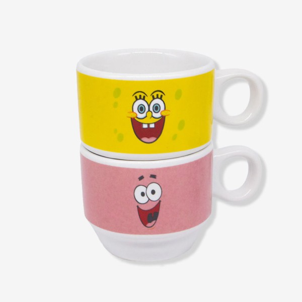 Encontraproduto.com.br - Kit Xicaras Bob Esponja e Patrick