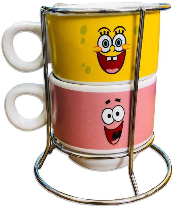 Encontraproduto.com.br - Kit Xicaras Bob Esponja e Patrick