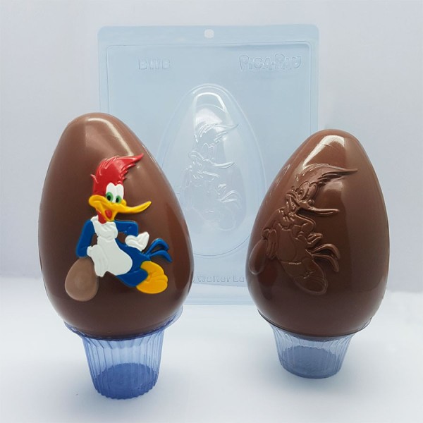 Encontraproduto.com.br - Forma de Acetato com Silicone Ovo Pica Pau Descansando 350g (11008) - BWB