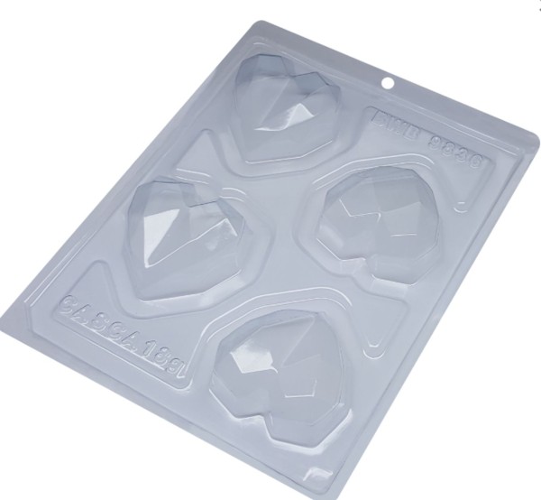 Encontraproduto.com.br - Forma Trufa Coração Lapidado de Acetato Com Silicone