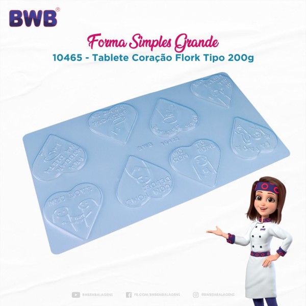 Forma Bwb Tablete Coração Flork Bento Meme 200G BWB