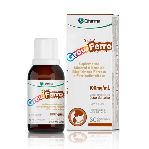 Encontraproduto.com.br - Grow Ferro Cifarma 100mg/ml gotas de 30ml