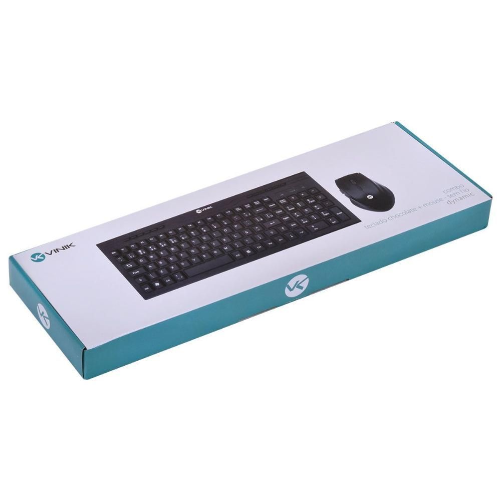 Encontraproduto.com.br - Teclado & Mouse Sem Fio Dynamic Abnt2/1200dpi Preto Usb - Dc100