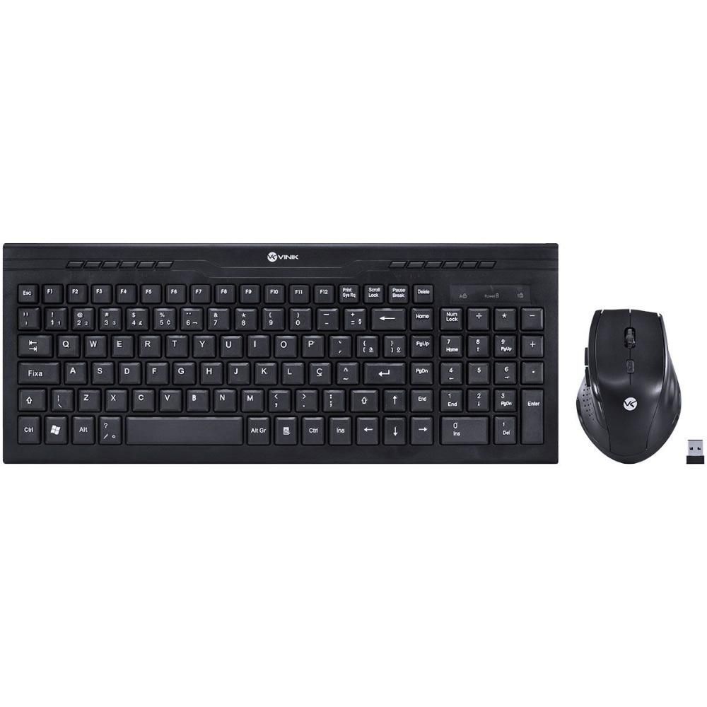 Encontraproduto.com.br - Teclado & Mouse Sem Fio Dynamic Abnt2/1200dpi Preto Usb - Dc100