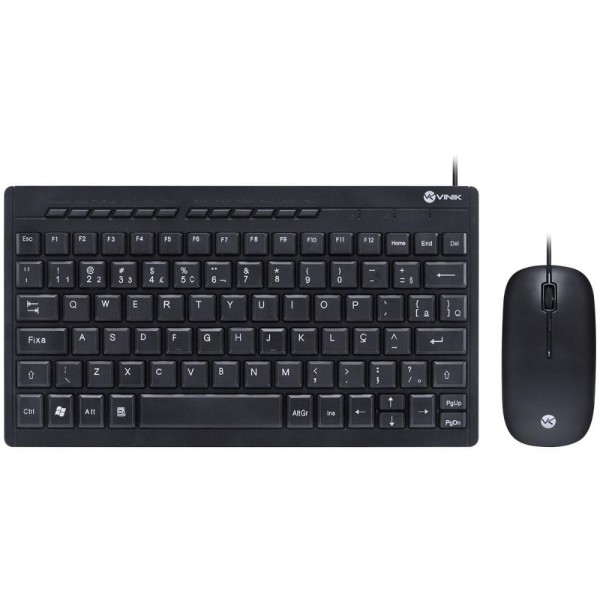 Encontraproduto.com.br - Teclado Mini Chocolate e Mouse USB CORP FLAT ABNT2/1200DPI Cabo USB 1.8M Preto - DC120