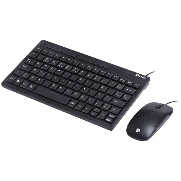 Encontraproduto.com.br - Teclado Mini Chocolate e Mouse USB CORP FLAT ABNT2/1200DPI Cabo USB 1.8M Preto - DC120