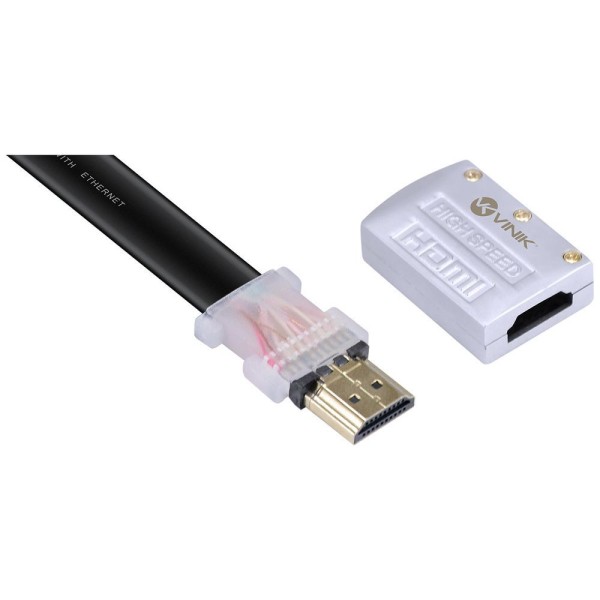 Encontraproduto.com.br - Cabo HDMI 2.0 4K ULTRA HD 3D Conexao ETHERNET FLAT com Conector Desmontavel 10 Metros - H20FL-10