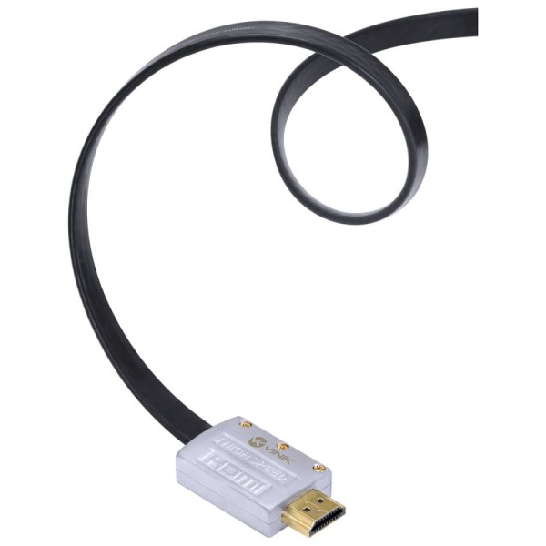 Encontraproduto.com.br - Cabo HDMI 2.0 4K ULTRA HD 3D Conexao ETHERNET FLAT com Conector Desmontavel 10 Metros - H20FL-10