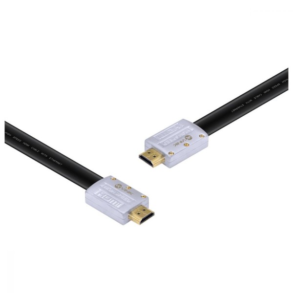 Encontraproduto.com.br - Cabo HDMI 2.0 4K ULTRA HD 3D Conexao ETHERNET FLAT com Conector Desmontavel 10 Metros - H20FL-10