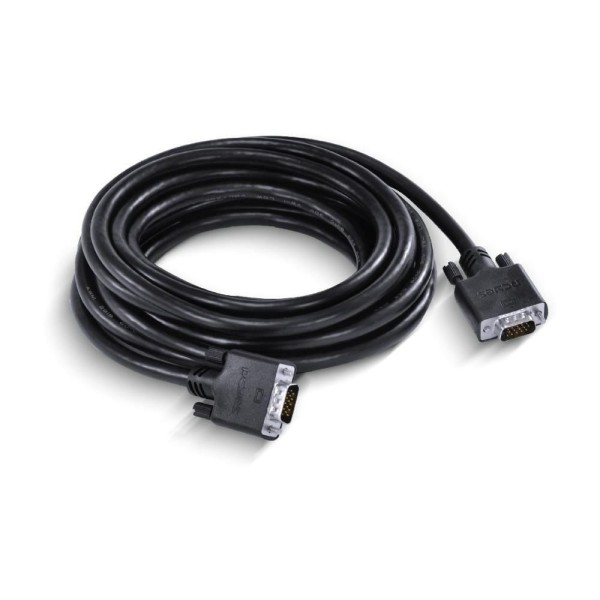 Encontraproduto.com.br - Cabo de Vídeo VGA 15 Pinos Macho para VGA 15 Pinos Macho 28AWG Puro Cobre 5 Metros - PVM15-5