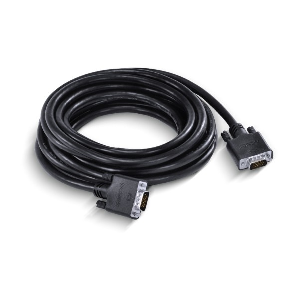 Encontraproduto.com.br - Cabo de Vídeo VGA 15 Pinos Macho para VGA 15 Pinos Macho 28AWG Puro Cobre 5 Metros - PVM15-5