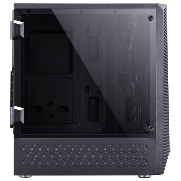 Encontraproduto.com.br - Gabinete Gamer Vx Gaming Pyxis Com Janela Acrílica Com Dobradiça Preto Frontal Com Fita Led Rgb