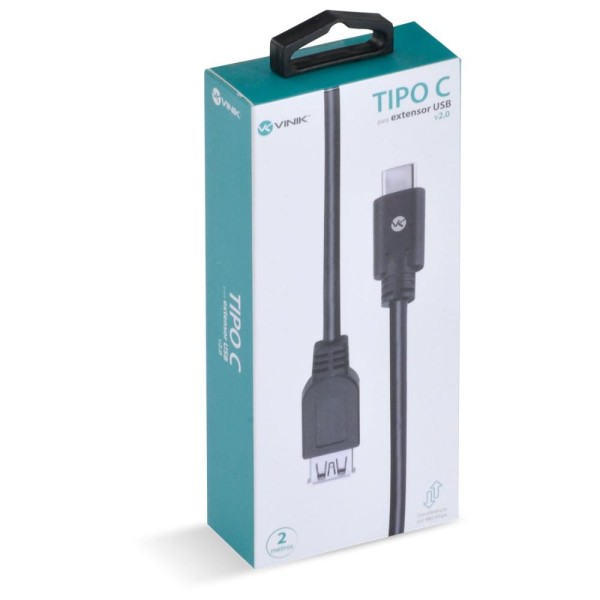 Encontraproduto.com.br - Cabo USB Tipo C X Extensor USB a Femea 2.0 2 Metros - C20UAF-18