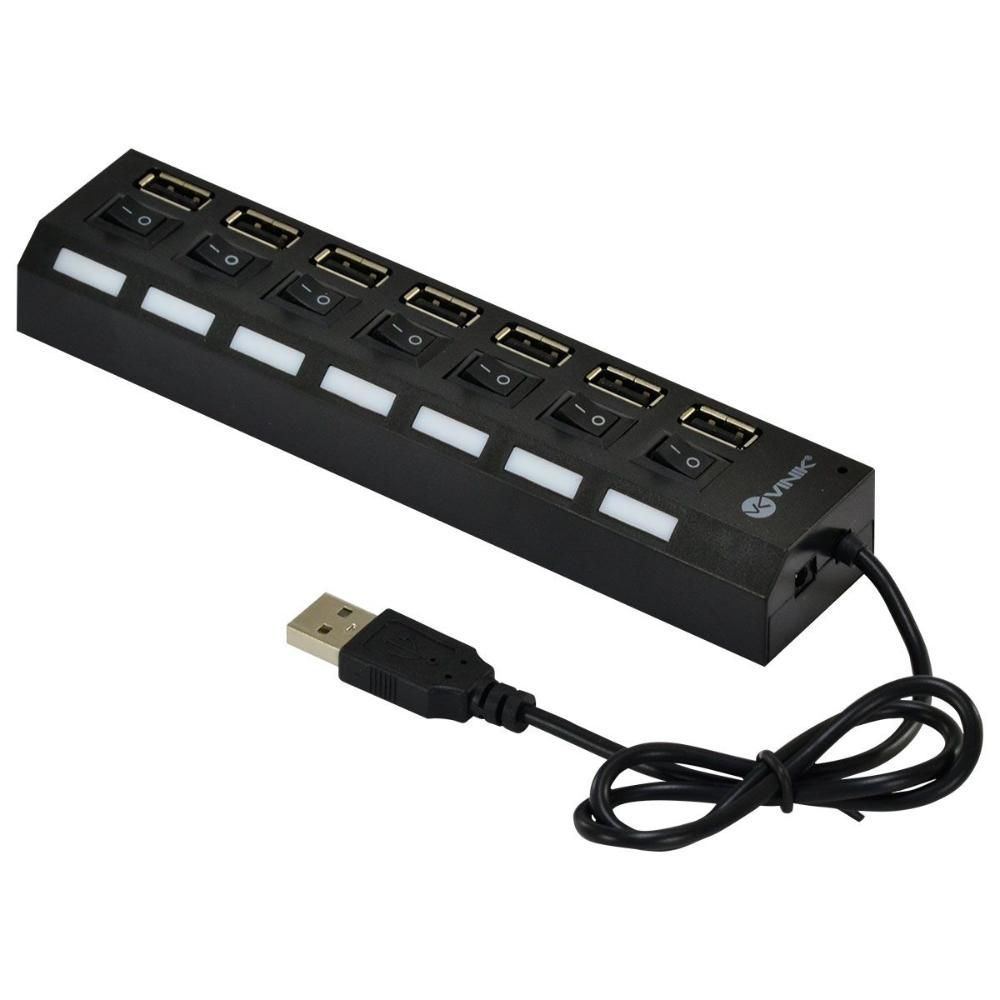 Encontraproduto.com.br - Hub USB VINIK 2.0 7 Portas Com Cabo E Led Indicador - Huv-40