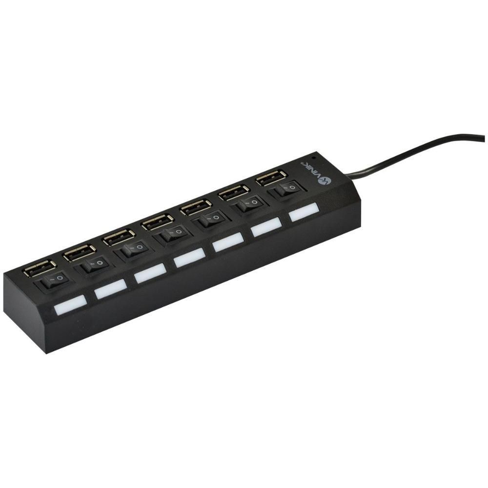 Encontraproduto.com.br - Hub USB VINIK 2.0 7 Portas Com Cabo E Led Indicador - Huv-40