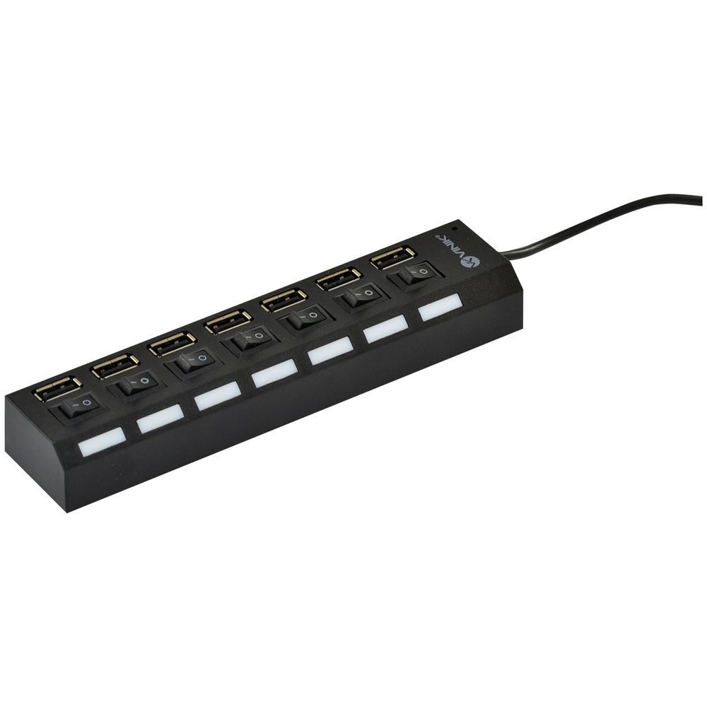 Encontraproduto.com.br - Hub USB VINIK 2.0 7 Portas Com Cabo E Led Indicador - Huv-40