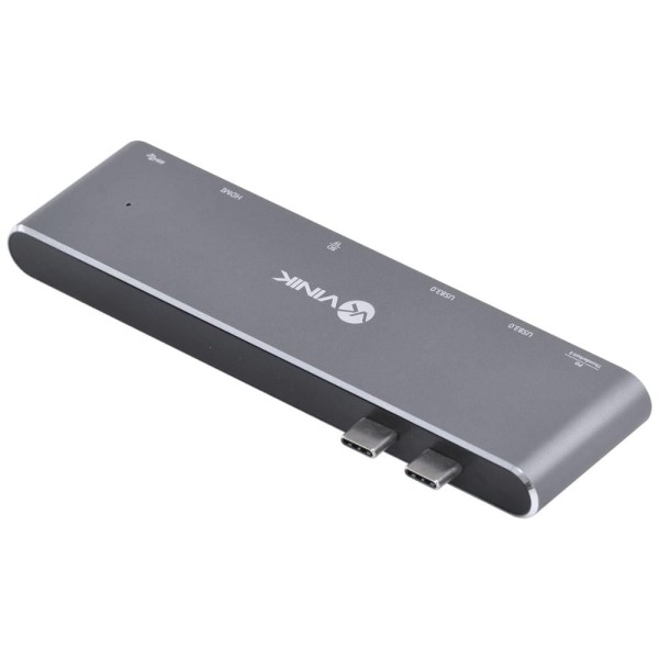 Encontraproduto.com.br - Hub Usb Tipo C Type C 7 Em 2 - 2 Usb 3.0 + Leitor De Cartão Sd Tf + Hdmi 3 + Power Delivery