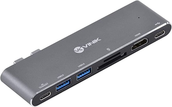 Encontraproduto.com.br - Hub Usb Tipo C Type C 7 Em 2 - 2 Usb 3.0 + Leitor De Cartão Sd Tf + Hdmi 3 + Power Delivery