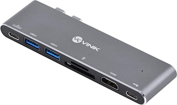Encontraproduto.com.br - Hub Usb Tipo C Type C 7 Em 2 - 2 Usb 3.0 + Leitor De Cartão Sd Tf + Hdmi 3 + Power Delivery