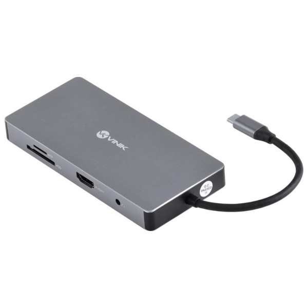 Encontraproduto.com.br - Hub Usb Tipo C Type C 10 Em 1 Usb 3.0 Cartao Sd Tf Hdmi Vga