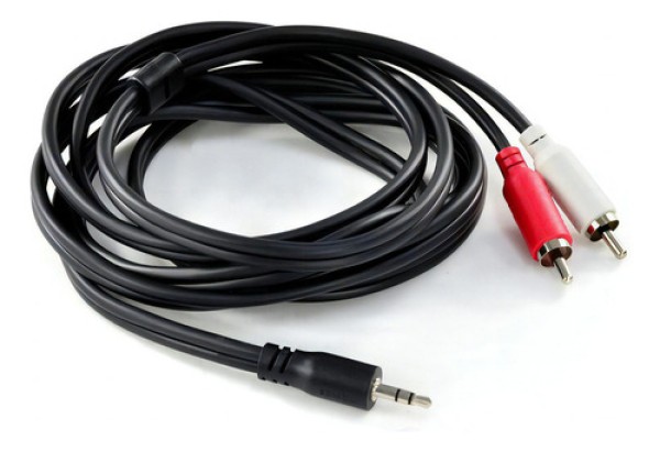 Cabo De áudio 2 Rca Macho Para P2 3.5mm Macho 28awg Puro Cobre 2 Metros - P2r35-2
