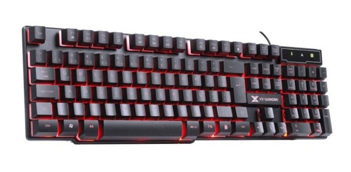 Teclado Gamer Vinik VX Hydra, LED Background Vermelho, 12 Teclas Multimídia, ABNT2, Preto GT702