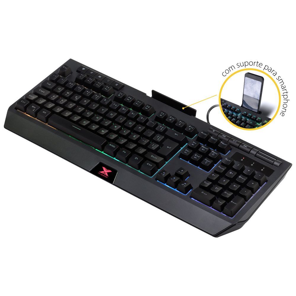 Encontraproduto.com.br - Teclado Gamer Vinik Protector LED Multimídia USB Preto
