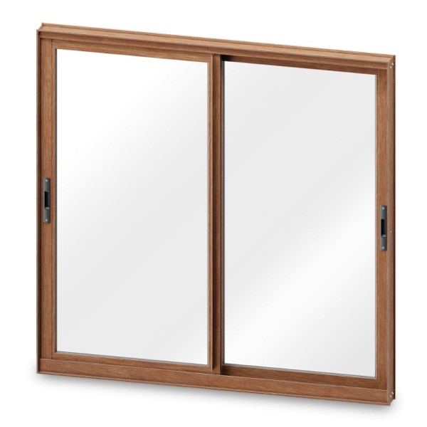 Encontraproduto.com.br - Janela de alumínio 02 folhas Amadeirado Piacere - 100X120