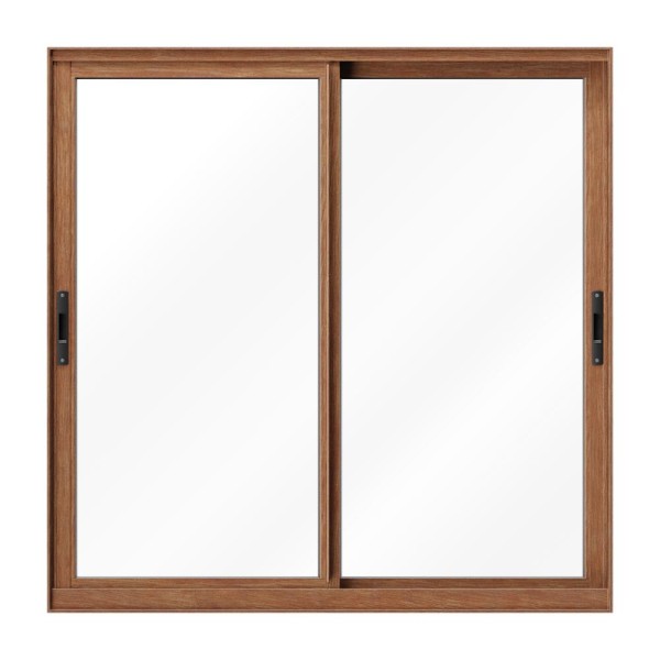 Encontraproduto.com.br - Janela de alumínio 02 folhas Amadeirado Piacere - 100X120