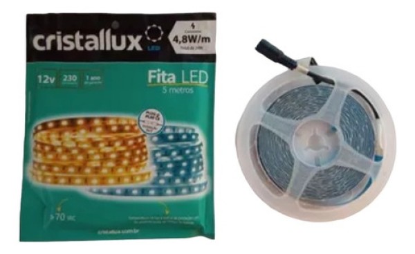 Fita De Led Cristallux 12v 24w Luz Quente 2700k, 5 Metros - 207043