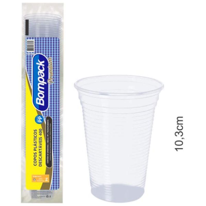 Encontraproduto.com.br - Copo Descartável Transparente Bompack 400ml 50un